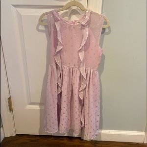 Girls’ OshKosh lavender dress with silver metallic dots.